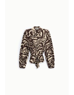 Camisa com Estampado Animal e Cinto na Cintura Please 2