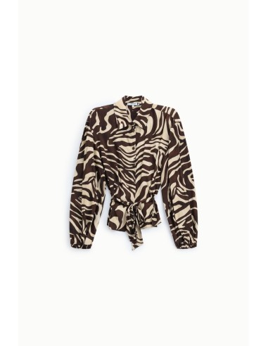 Camisa com Estampado Animal e Cinto na Cintura Please