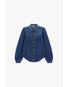 Camisa de ganga com mangas largas e botões frontais Please 2