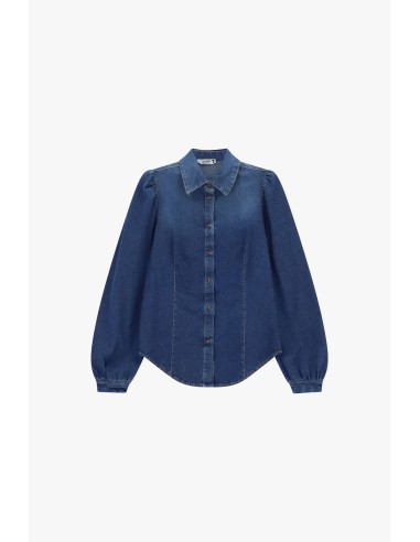 Camisa de ganga com mangas largas e botões frontais Please