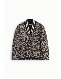 Blazer com estampado animal e gola canelada Please 2