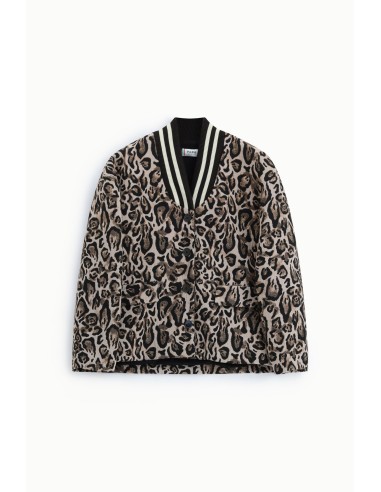 Blazer com estampado animal e gola canelada Please