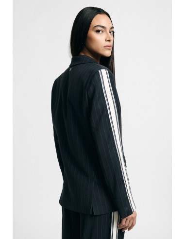 Blazer às riscas com mangas em contraste e fecho de botão Please
