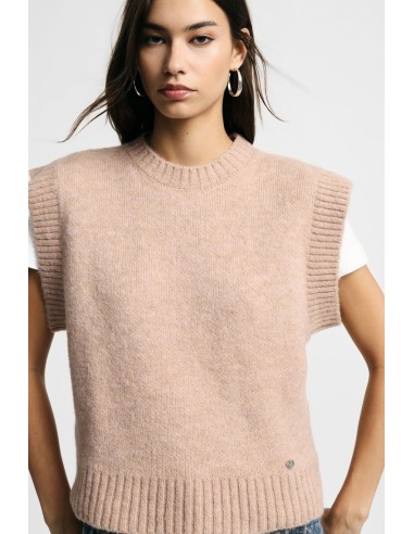 Camisola sem mangas com acabamentos canelados Please