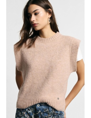 Camisola sem mangas com acabamentos canelados Please