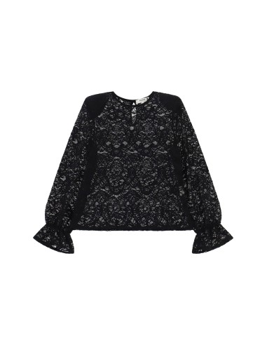 Camisola de renda com mangas balão Please