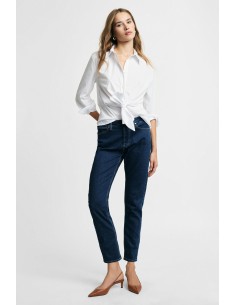 Jeans de perna direita com costuras em contraste Please