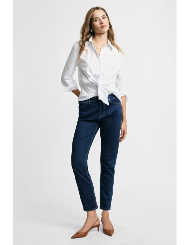 Jeans de perna direita com costuras em contraste Please