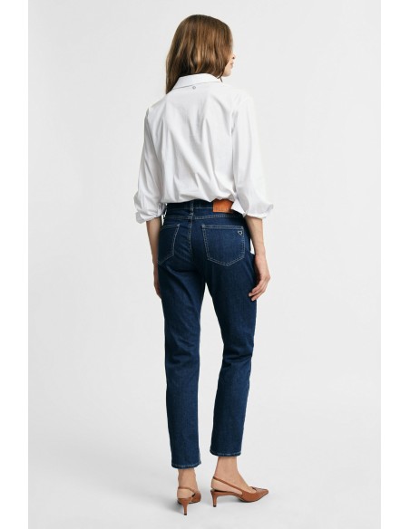 Jeans de perna direita com costuras contrastantes Please