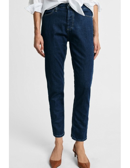 Jeans de perna direita com costuras em contraste Please