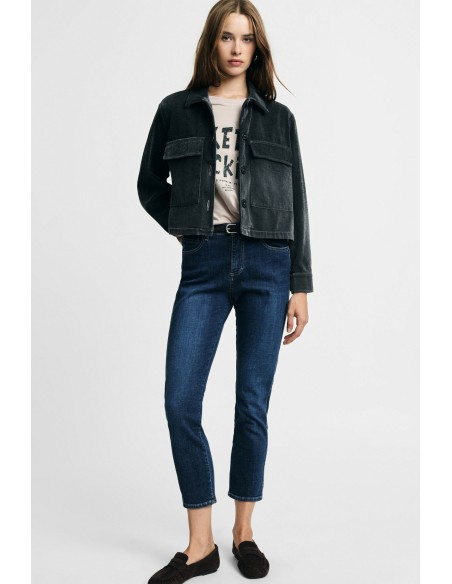 Jeans de perna direita com cinco bolsos Please