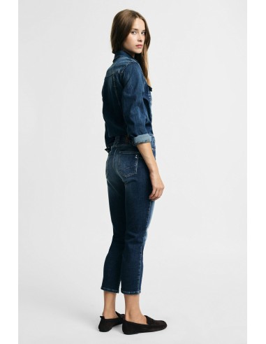 Jeans de perna direita com efeito lavado, por favor