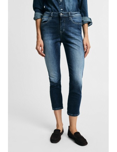 Jeans de perna direita com efeito lavado, por favor
