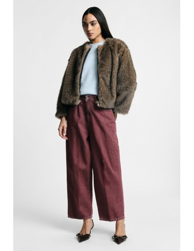 Jeans Please de perna larga, de corte cropped, com cinco bolsos