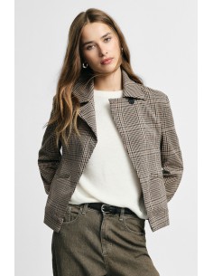 Camisa-casaco aos quadrados de corte regular com bolsos frontais Please