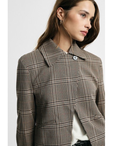 Camisa-casaco aos quadrados de corte regular com bolsos frontais Please