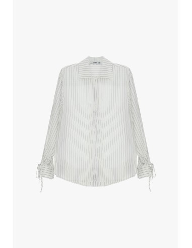 Camisa de corte regular às riscas com punhos ajustáveis Please