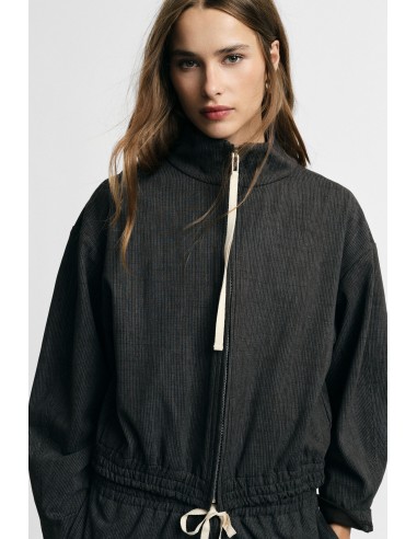Camisola curta com fecho e bainha elástica Please