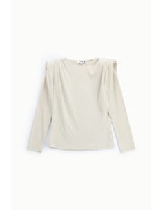 Camisola de gola redonda com ombros estruturados Please 2