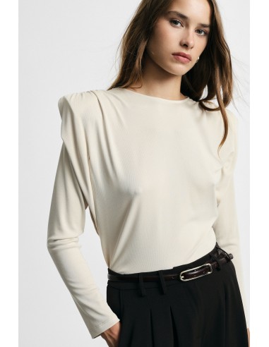 Camisola de gola redonda com ombros estruturados Please