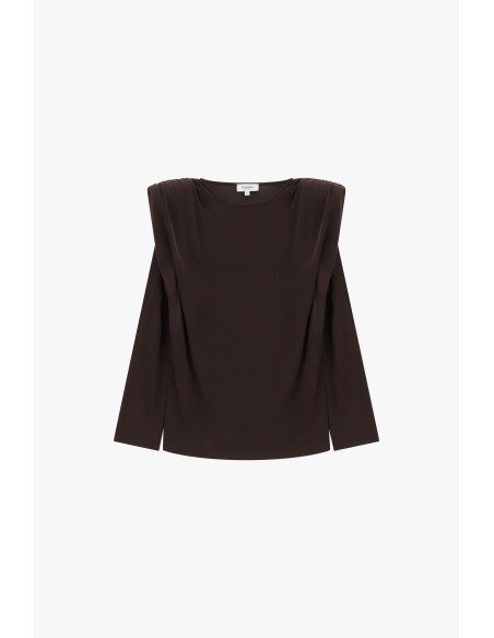 Camisola de gola redonda com ombros estruturados Please