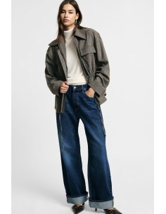 Jeans Ampi de Cintura Alta com Bainha Dobrada Please