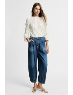 Jeans de corte balão com fechos de correr nos tornozelos Please