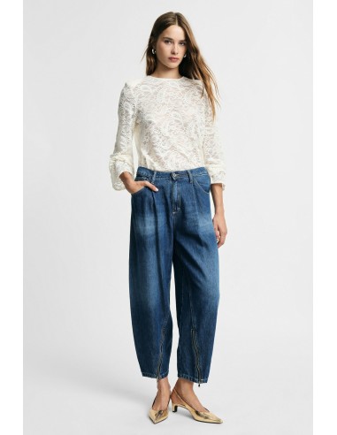 Jeans de corte balão com fechos de correr nos tornozelos Please