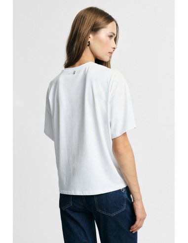 T-Shirt de gola redonda com estampa ilustrada frontal Please