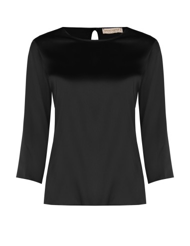 Blusa Fluida de Mangas 3/4 em Cetim Rinascimento