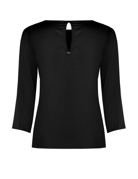 Blusa Fluida de Mangas 3/4 em Cetim Rinascimento