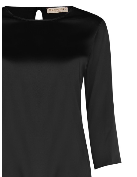 Blusa Fluida de Mangas 3/4 em Cetim Rinascimento