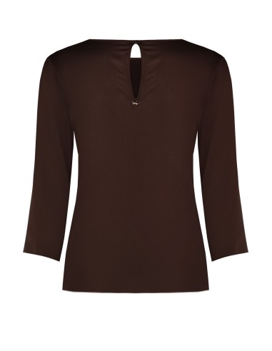Blusa Fluida de Mangas 3/4 em Cetim Rinascimento