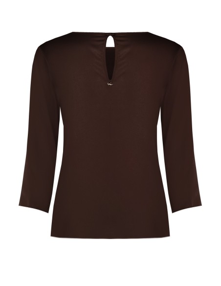 Blusa Fluida de Mangas 3/4 em Cetim Rinascimento
