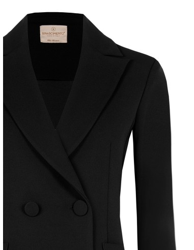 Blazer cintado em crepe scuba com botões a condizer Rinascimento
