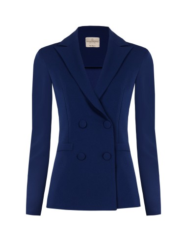 Blazer cintado em crepe scuba com botões a condizer Rinascimento