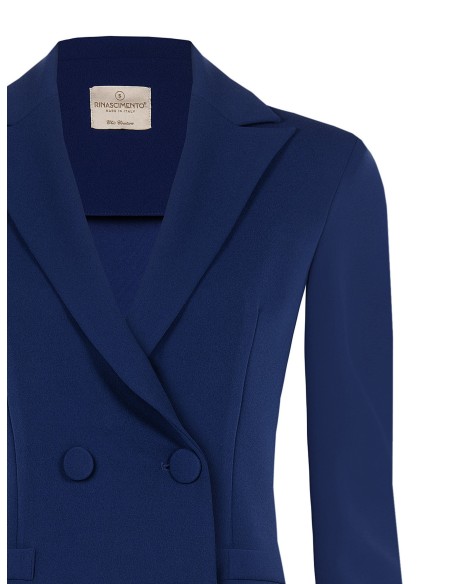 Blazer cintado em crepe scuba com botões a condizer Rinascimento