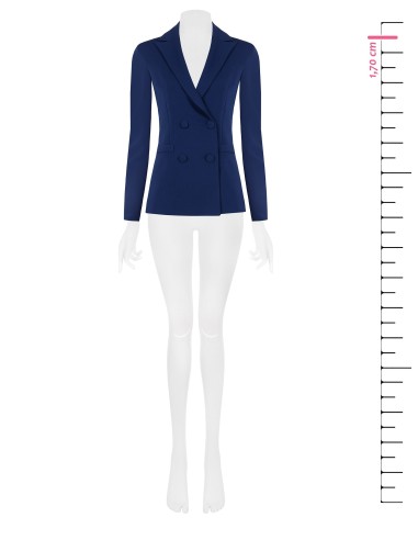 Blazer cintado em crepe scuba com botões a condizer Rinascimento