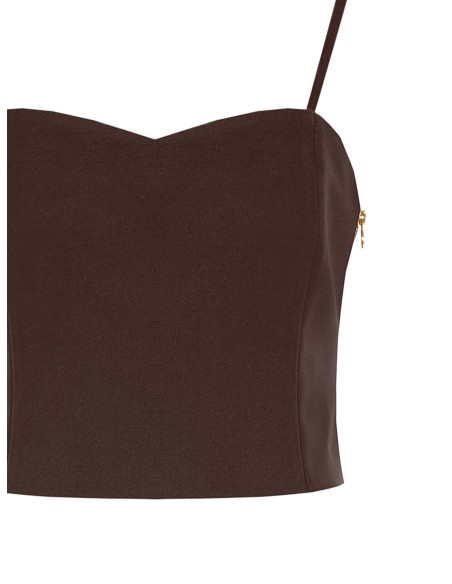 Crop Top Bustier em Tecido Técnico Rinascimento