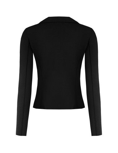 Blazer curto cintado de corte direito, de abotoamento duplo, em scuba crepe, com botões a condizer Rinascimento
