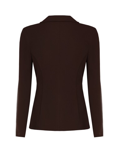 Blazer cintado em crepe scuba com botão a condizer Rinascimento