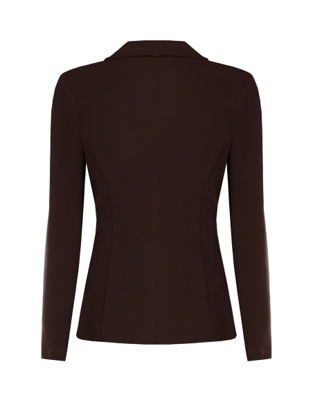 Blazer cintado em crepe scuba com botão a condizer Rinascimento