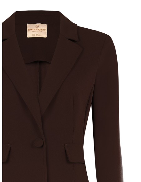 Blazer cintado em scuba crepe com botão a condizer Rinascimento