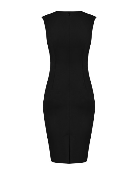 Vestido tubo drapeado em ponto Milano Rinascimento