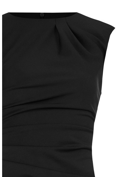 Vestido tubinho drapeado em ponto Milano Rinascimento