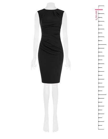 Vestido tubo drapeado em ponto Milano Rinascimento