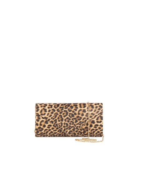 Pochette rígida com glitter, detalhe metálico e alça de corrente Rinascimento