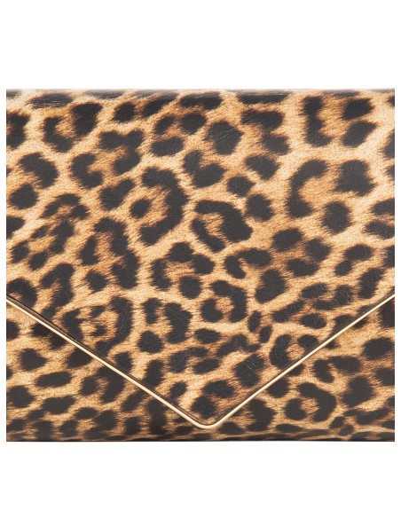 Clutch rígida com glitter, detalhe metálico e alça de corrente Rinascimento