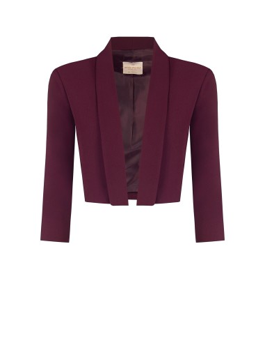 Blazer cropped aberto em tecido técnico Rinascimento