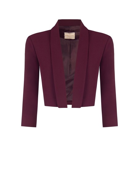 Blazer cropped aberto em tecido técnico Rinascimento